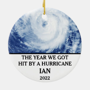 Det år vi har slå av en orkan Ian 2022 Julgransprydnad Keramik