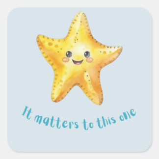 Det är viktigt för den här, Starfish Story. Fyrkantigt Klistermärke