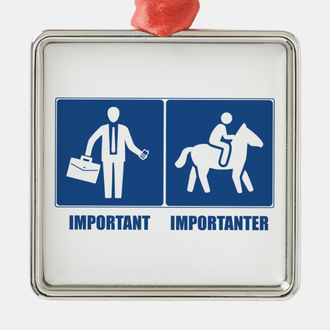 Det är viktigt med arbete, hästar är viktiga julgransprydnad metall (Framsidan)