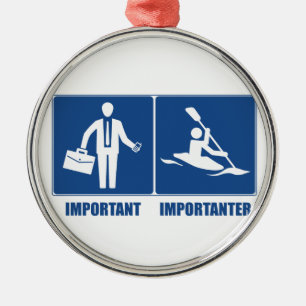 Det är viktigt med arbete, Kayaking är viktigt Julgransprydnad Metall