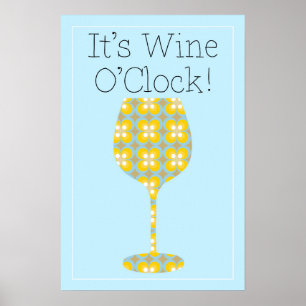 Det är Vin O'Clock! Humoristisk Modern vin poster