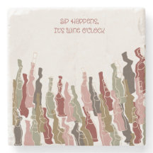 Det är Vin O'Clock Marble Underlägg