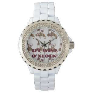 Det är Vin o'Clock Red Merlot Flaska Glass Watch Armbandsur