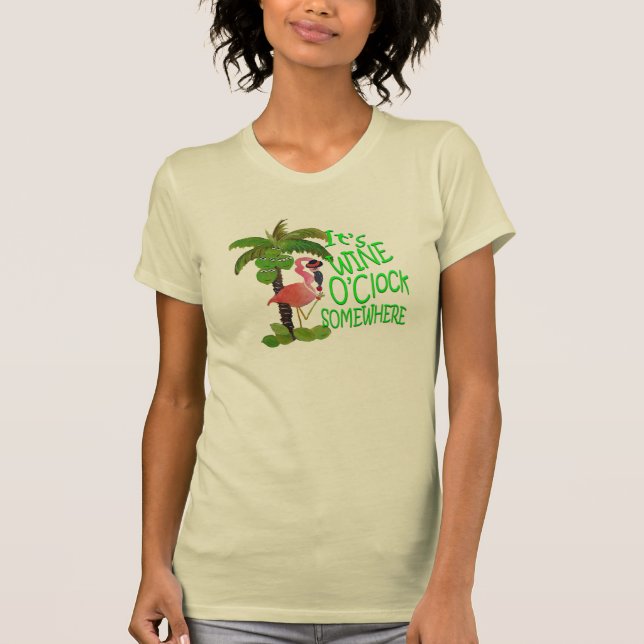 Det är vinets timme någonstans Flamingo T-shirt (Framsida)