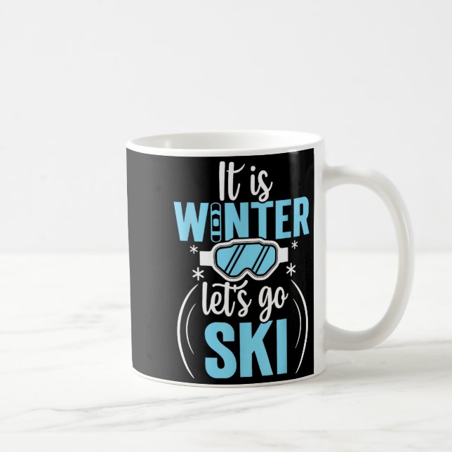 Det är vinter, låt oss åka skidor, skidåkare  kaffemugg (Höger)