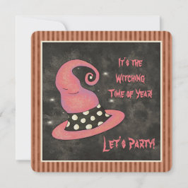 Det är vintertid på år Halloween Witch Inbjudningar