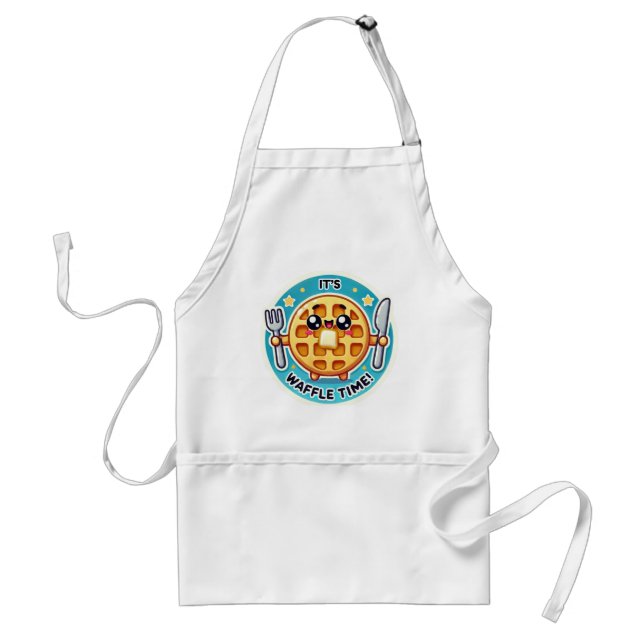 Det är Waffle Time! Funny Kawaii Kitchen Apron Förkläde (Framsidan)