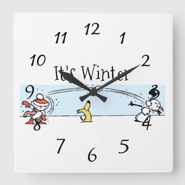 Det är Winter Fyrkantig Klocka (Framsida)