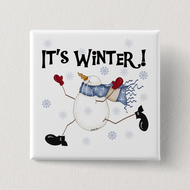 Det är Winter Snögubbe Helgdagar Knapp (Framsida)