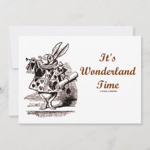 Det är Wonderland Time White Rabbit med Trumpet