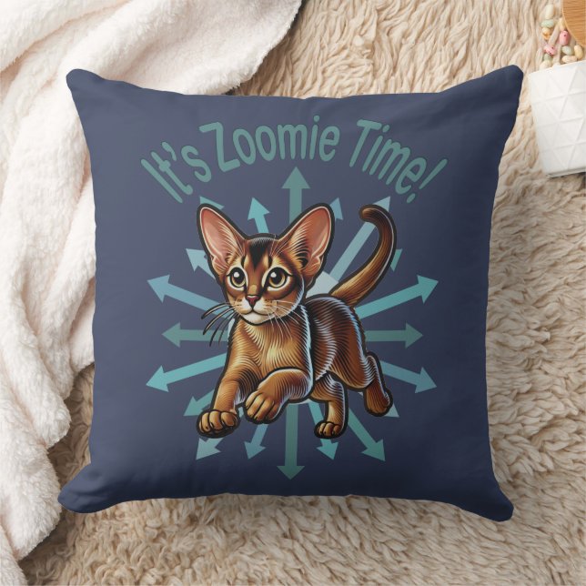 Det är Zoomie-tid Abessinsk katt Kudde (Filt)