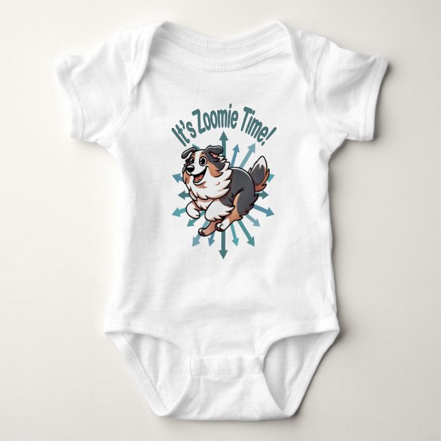 Det är Zoomie-tid Australian Shepherd T Shirt (Framsida)