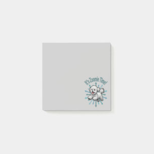 Det är Zoomie-tid Bichon Frise Post-it Block