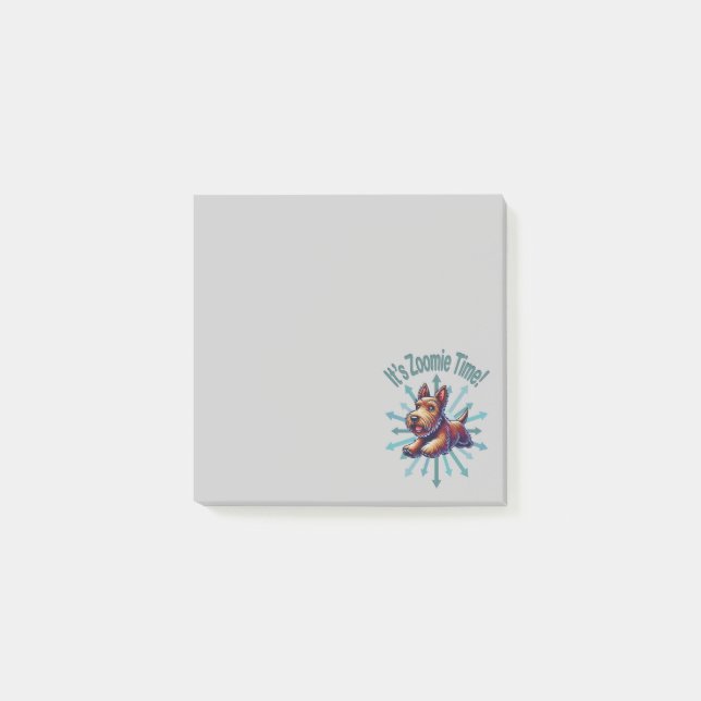 Det är Zoomie-tid Brunscotty Post-it Block (Framsida)