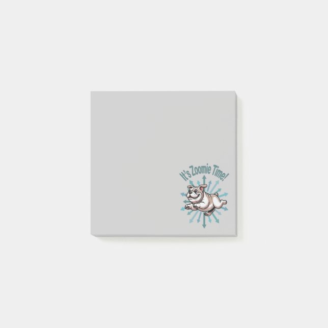 Det är Zoomie-tid Bulldog Post-it Block (Framsida)