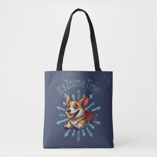 Det är Zoomie-tid Corgi Tygkasse (Framsida)