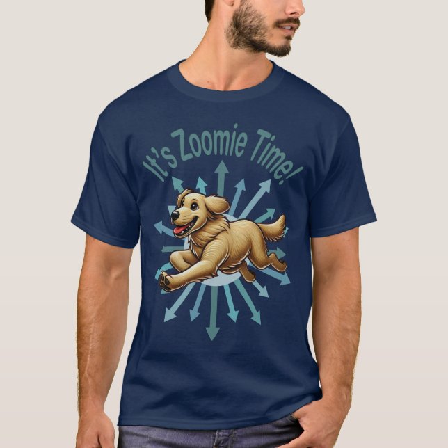 Det är Zoomie-tid Golden Retriever T Shirt (Framsida)