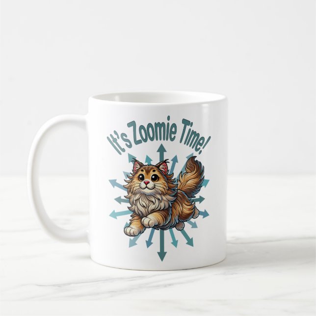 Det är Zoomie-tid Norsk Skogkatt Kaffemugg (Vänster)