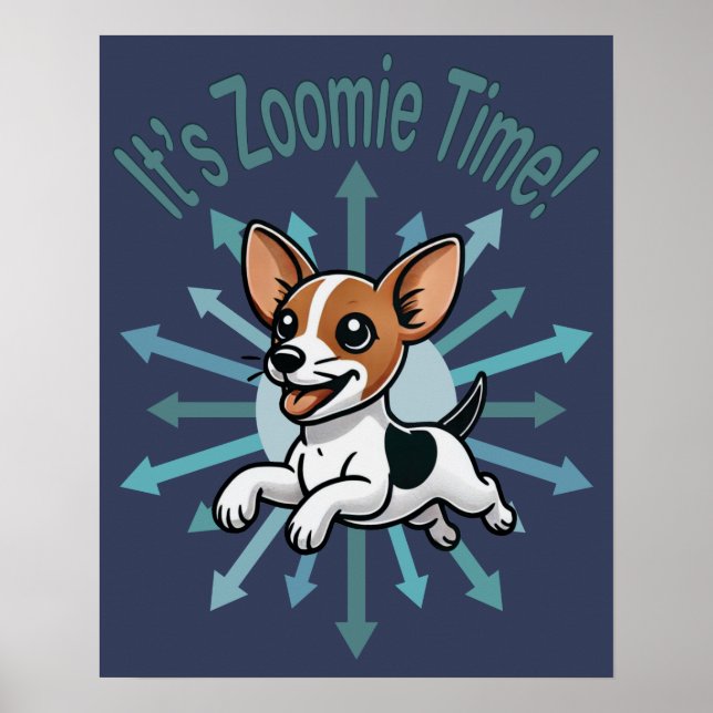 Det är Zoomie-tid Rat Terrier Poster (Framsidan)