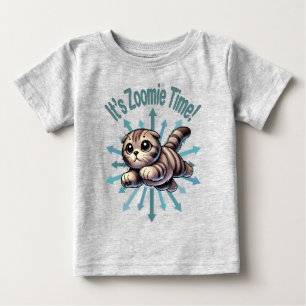 Det är Zoomie-tid Scottish Fold Katt T Shirt