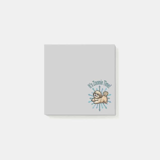 Det är Zoomie-tid Shih Tzu Post-it Block (Framsida)