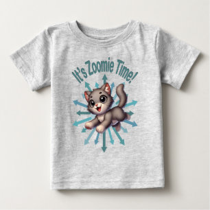 Det är Zoomie-tid Söt grå och vit katt T Shirt