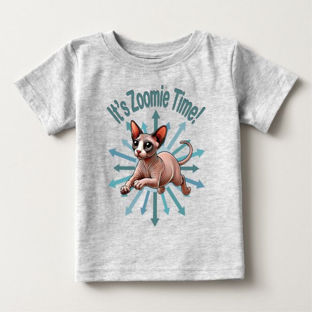 Det är Zoomie-tid Sphynx Katt T Shirt (Framsida)