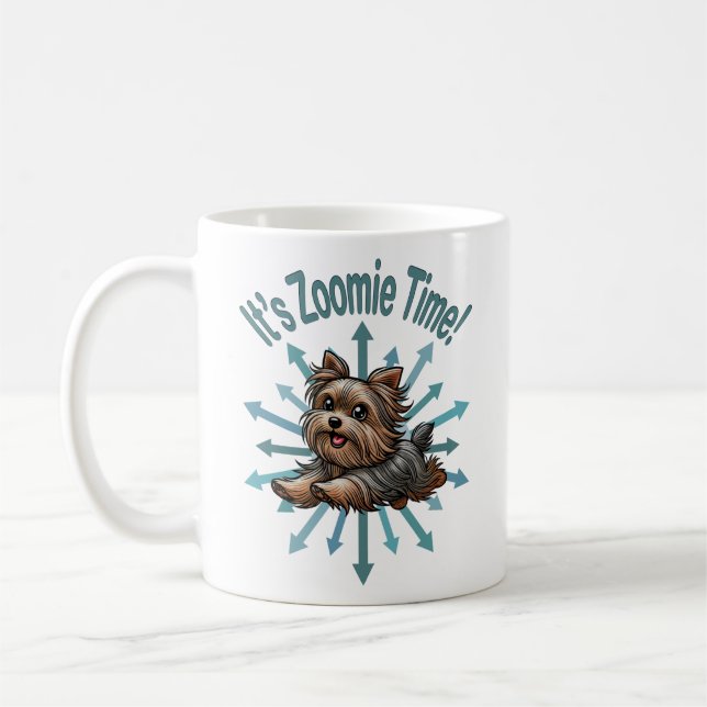 Det är Zoomie-tid Yorkshire Terrier Kaffemugg (Vänster)