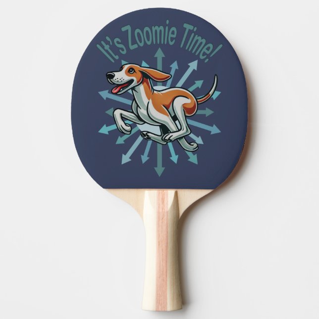 Det är Zoomie Time Amerikansk Rävhund Pingisracket (Framsidan)