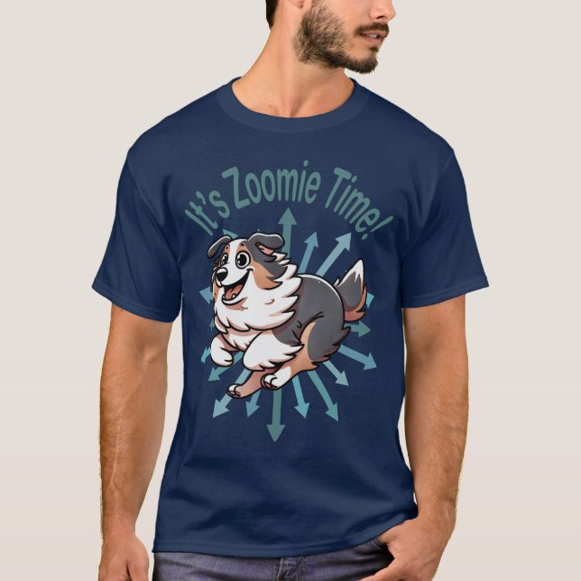 Det är Zoomie Time Australian shepherd T Shirt (Framsida)