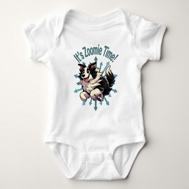 Det är Zoomie Time Border Collie T Shirt (Framsida)
