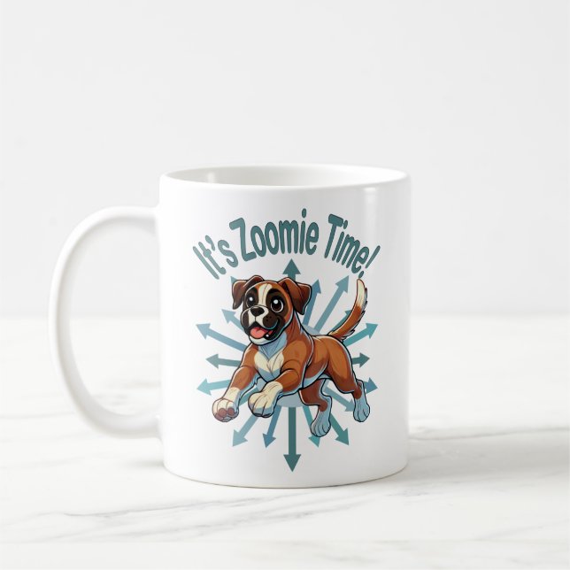 Det är Zoomie Time Boxer Kaffemugg (Vänster)