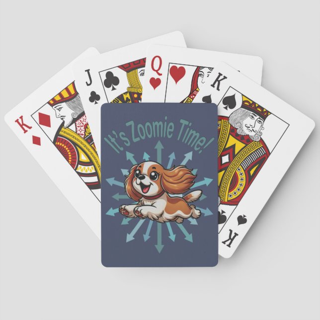 Det är Zoomie Time Cavalier Spaniel Casinokort (Baksidan)