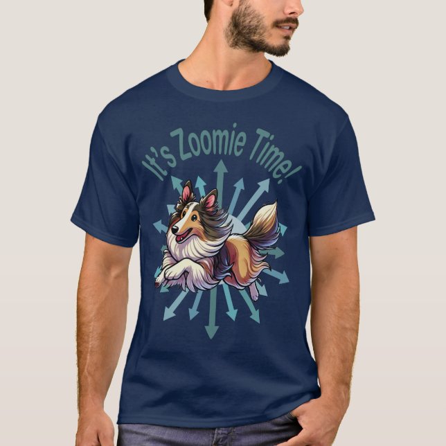Det är Zoomie Time Collie T Shirt (Framsida)