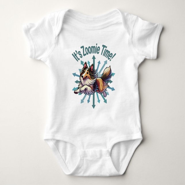 Det är Zoomie Time Collie T Shirt (Framsida)