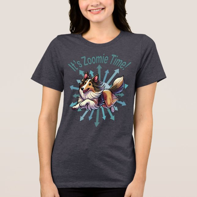 Det är Zoomie Time Collie T Shirt (Framsida)