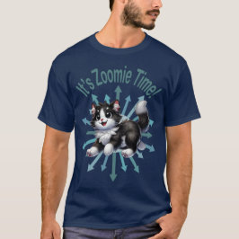 Det är Zoomie Time Cute Black & White Cat T Shirt