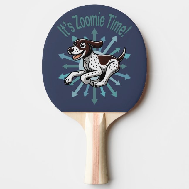Det är Zoomie Time German Shorthar Pointer Pingisracket (Framsidan)