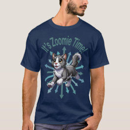 Det är Zoomie Time Grått Bicolor Cat T Shirt