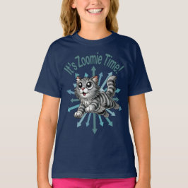 Det är Zoomie Time Grått Tabby katt T Shirt