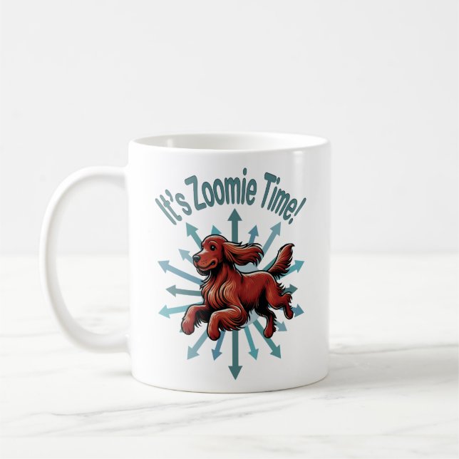 Det är Zoomie Time Irish Setter Kaffemugg (Vänster)