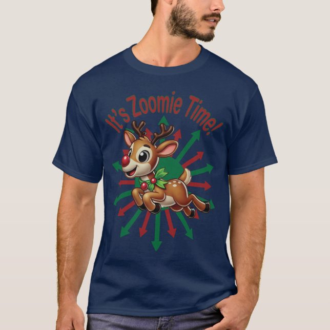 "Det är Zoomie Time! Julrenar T Shirt (Framsida)