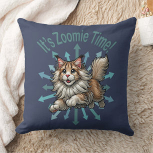 Det är Zoomie Time Maine Coon Cat Kudde