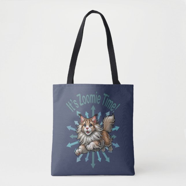 Det är Zoomie Time Maine Coon Cat Tygkasse (Framsida)