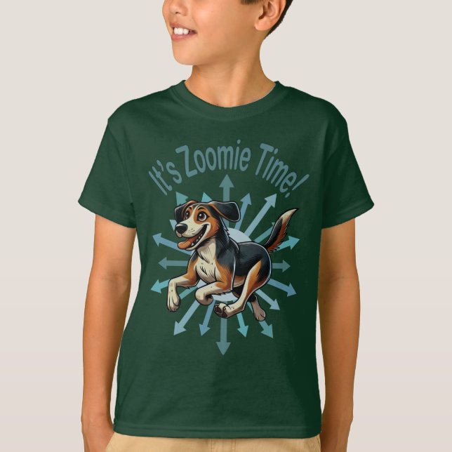 Det är Zoomie Time Medium Mutt T Shirt (Framsida)