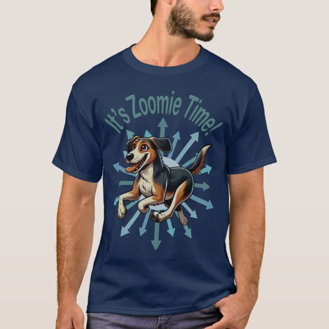 Det är Zoomie Time Medium Mutt T Shirt (Framsida)