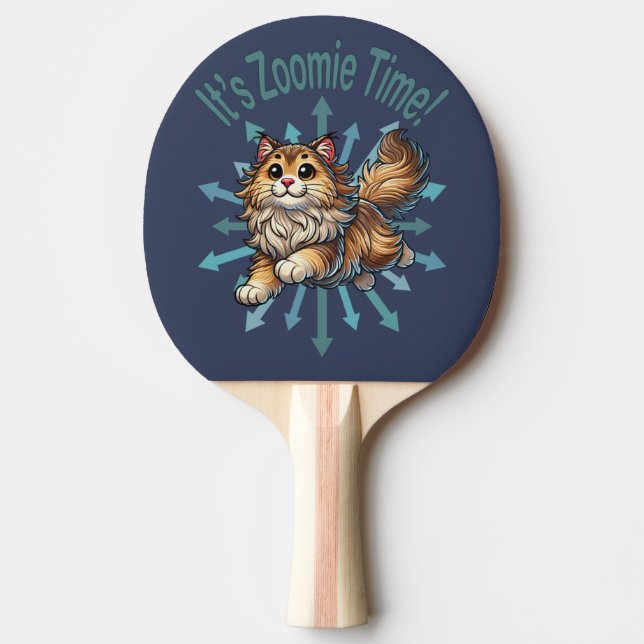 Det är Zoomie Time Norsk Skogskatt Pingisracket (Framsidan)