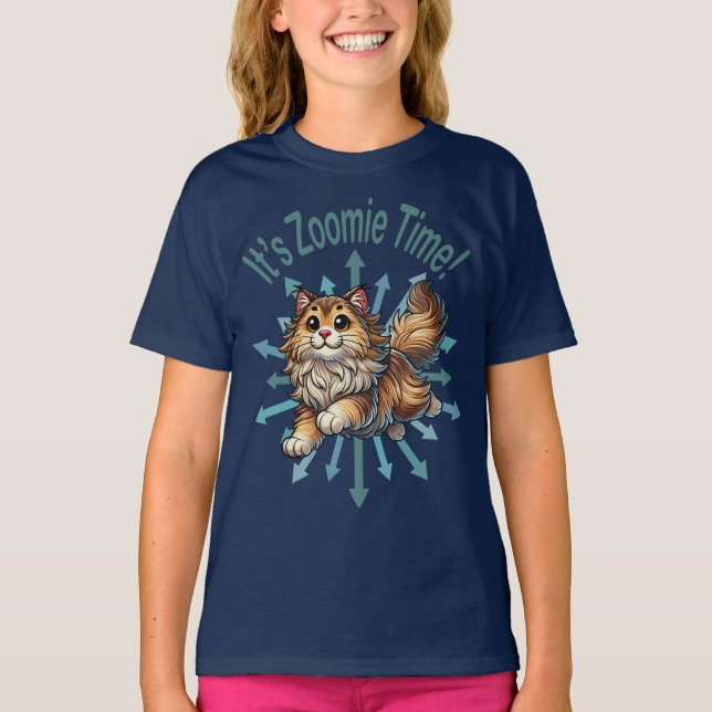 Det är Zoomie Time Norsk skogskatt T Shirt (Framsida)
