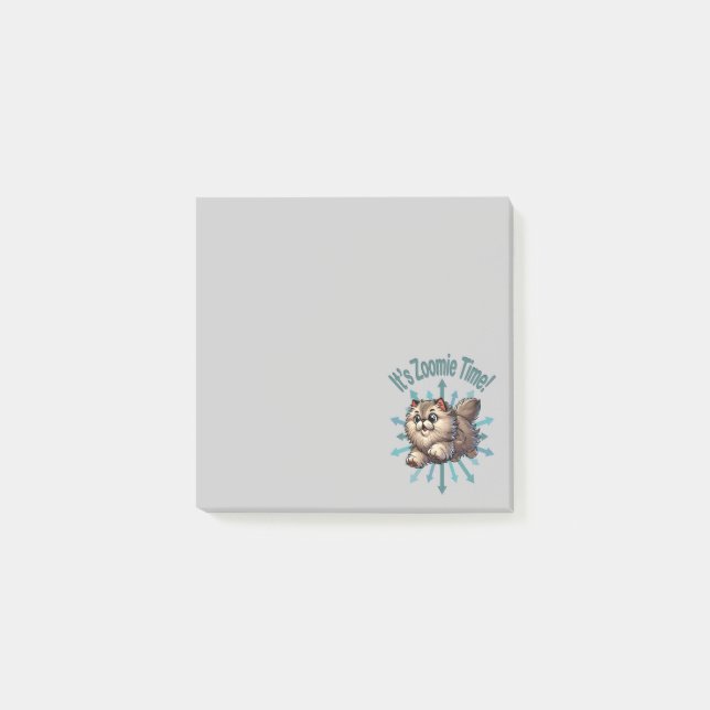 Det är Zoomie Time Persian Cat Post-it Block (Framsida)