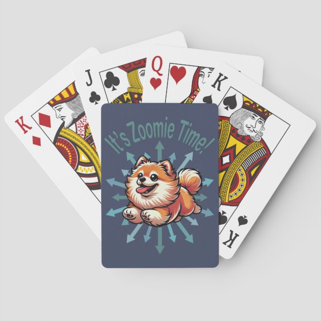 Det är Zoomie Time Pommanian Casinokort (Baksidan)